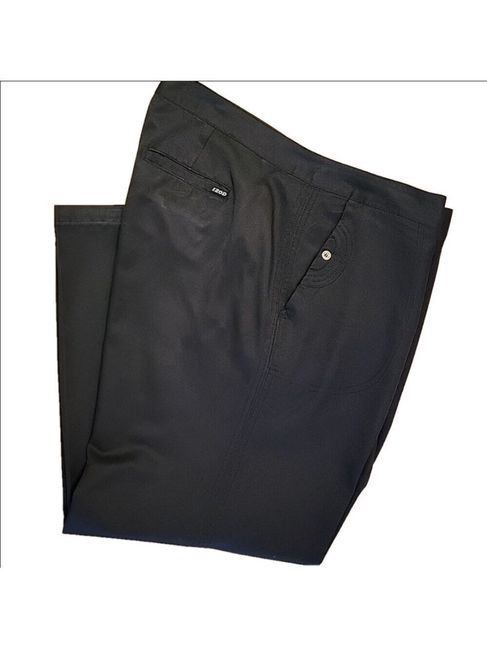 Izod Black Polyester Athletic Pants Size 16 EUC